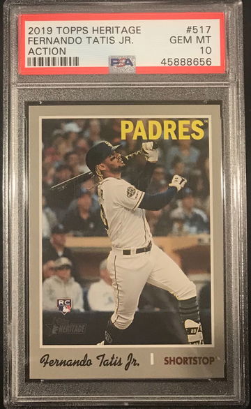 2019 heritage Fernando tatis jr action Padres PSA 10