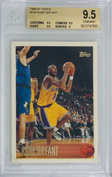 Kobe Bryant 1996 Topps 138 BGS 9.5 Gem Mint