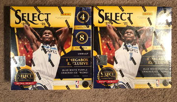 2020-21 Panini Select Basketball Sealed Lot of 2 Mega Boxes