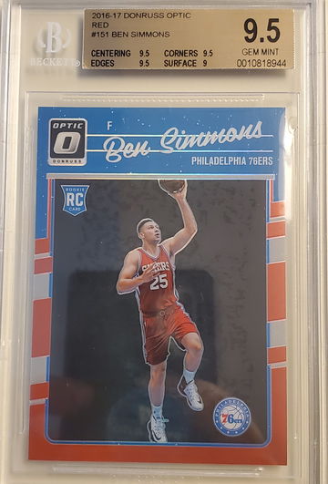 BEN SIMMONS 2016-17 OPTIC RED BGS 9.5. 86/99