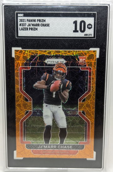 2021 Panini Prizm Ja'Marr Chase #337 SGC 10 Lazer Rookie RC Color Match!