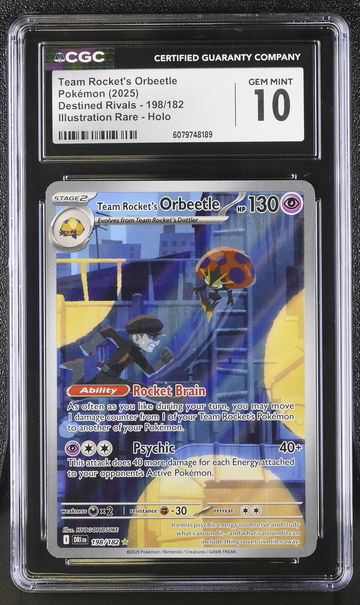 2025 Pokemon #198/182 Team Rocket's Orbeetle Destined Rivals CGC 10