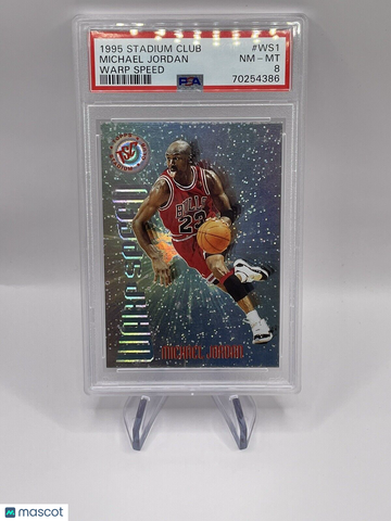 1995-96 Topps Stadium Club Michael Jordan Warp Speed Insert WS1 PSA 8 NR MINT