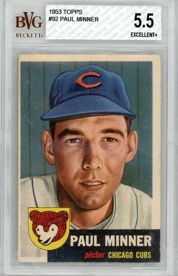 1953 Topps Paul Minner #92 BVG Beckett 5.5