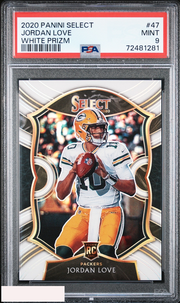 2020 PANINI SELECT JORDAN LOVE #47 WHITE PRIZM 8 OF 35 ROOKIE RC PSA 9 MINT