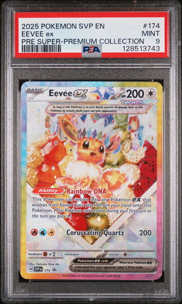 2025 Pokemon Scarlet and Violet Black Star Promo Prismatic Evolutions Super Premium Collection Eevee Ex #174 PSA 9