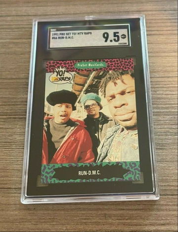1991 PRO SET YO! MTV RAPS RUN DMC SGC 9.5 MINT+ #66