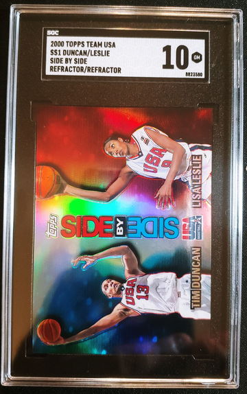2000 Topps Team USA Lisa Leslie Tim Duncan Side by Side Dual Refractor SGC 10 POP 1