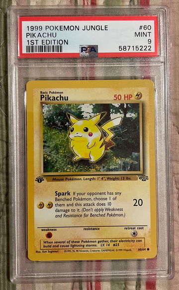 1999 Pokémon Jungle 1st Edition Pikachu #60 PSA 9