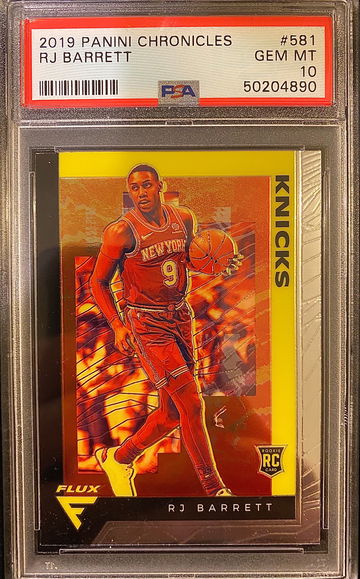 RJ Barrett 2019-20 Panini Chronicles Flux PSA 10 Gem Mint New York Knicks #581