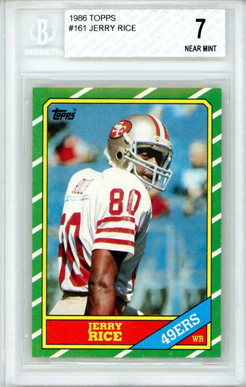 1986 TOPPS JERRY RICE ROOKIE BGS 7 NEAR MINT