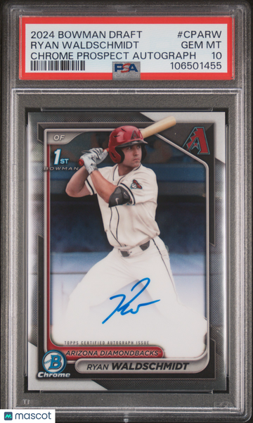 2024 Bowman Draft Chrome Prospect Autographs Ryan Waldschmidt #CPARW 1st Bowman PSA 10