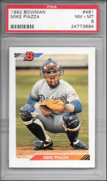 1992 Bowman Mike Piazza RC PSA 8 - 20% below comps