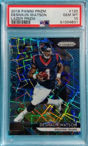  2018 Prizm Deshaun Watson Blue Lazer #120 PSA 10 GEM MINT Houston Texans Pop 12