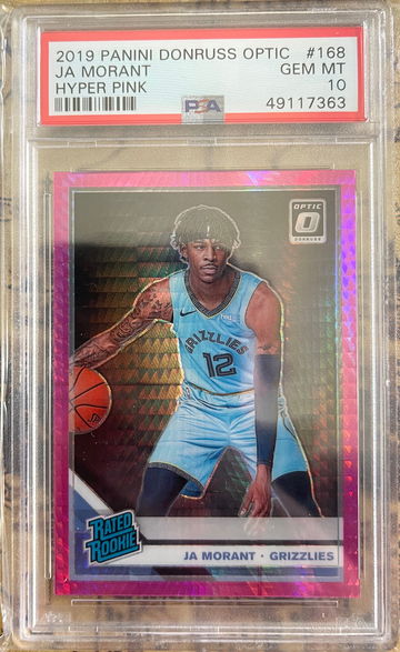 2019 Panini Optic JA Morant RC Hyper Pink PSA 10
