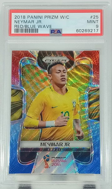 2018 Neymar Jr Prizm World Cup Red Blue Wave PSA 9 (Low Pop)