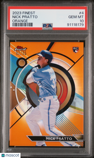 2023 Topps Finest Nick Pratto #4 Orange /25 PSA 10