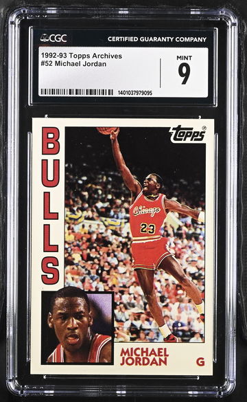 1992-93 TOPPS MICHAEL JORDAN ARCHIVES #52 CGC 9 BK.C1.83