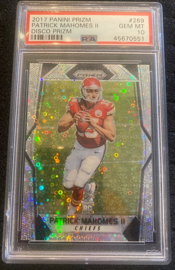 2017 panini prizm Patrick mahomes disco psa 10 