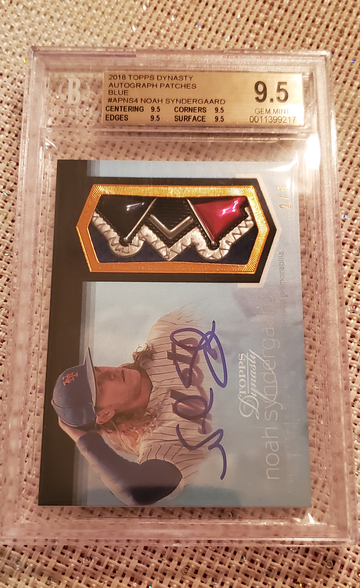 2018 Topps Dynasty Auto Patches Blue Noah Syndergaard BGS True Gem 9.5 / Auto 10
