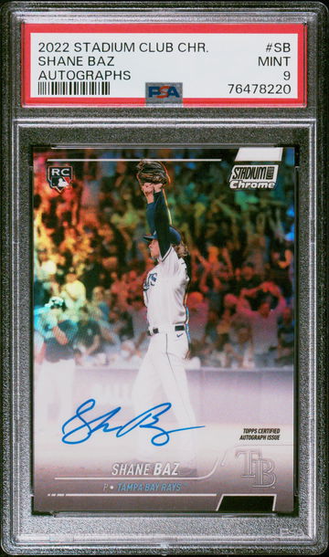 2022 Topps Stadium Club Chrome Shane Baz #SCCBA-SB RC Auto PSA 9