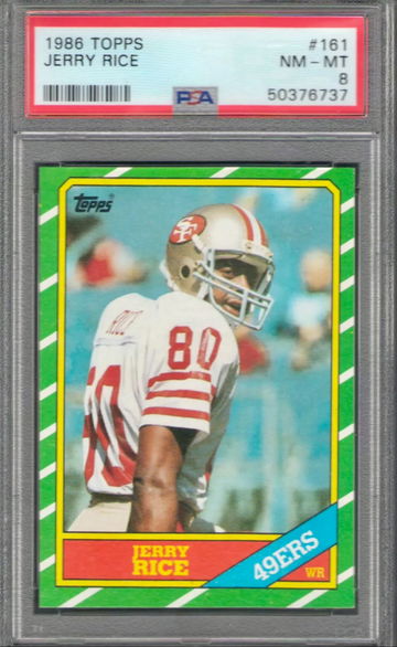 Jerry Rice 1986 Topps #161 RC PSA 8 Rookie Cert #50376737