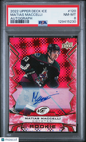 2022 Upper Deck Ice Matias Maccelli #120 Autograph PSA 8