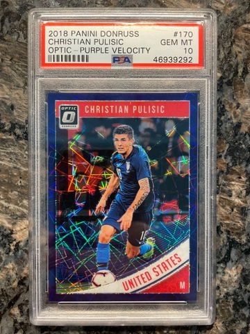 2018 Panini Donruss Optic CHRISTIAN PULISIC Purple Velocity PSA 10