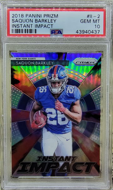 2018 Prizm Saquon Barkley #II-2 instant impact PSA 10 Gem mint