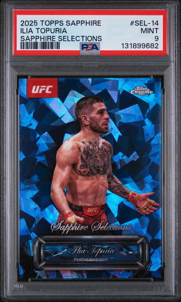 2025 Topps Chrome Sapphire UFC Sapphire Selections Ilia Topuria #SEL-14 PSA 9