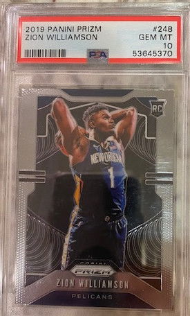 2019 Panini Prizm Zion Williamson Rookie Card #248 PSA 10 GEM MT