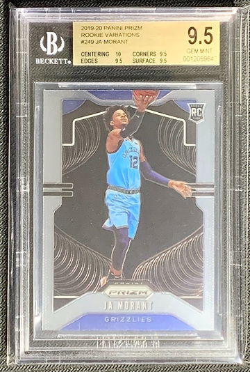 Ja Morant 2019-20 Panini Prizm Rookie Variations #249 BGS 9.5 true gem+ (0012059647)