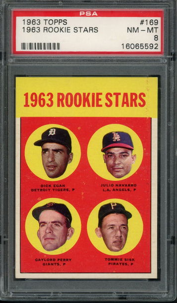 1963 Topps Gaylord Perry #169 PSA NM-MT 8