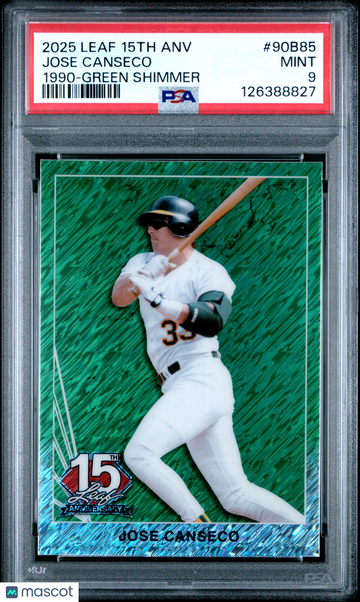 2025 Leaf 15th Anniversary 1990 Jose Canseco #90B85 Green Shimmer PSA 9