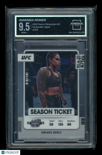 2022 Panini Chronicles UFC Contenders Optic Amanda Nunes #359 Season Ticket Arena Club 9.5