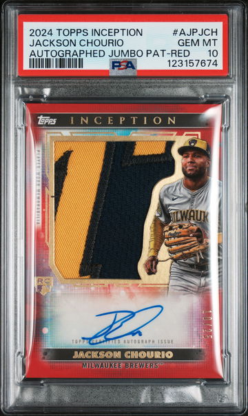 2024 Topps Inception Autographed Jumbo Patch Red Jackson Chourio #AJPJCH /25 PSA 10
