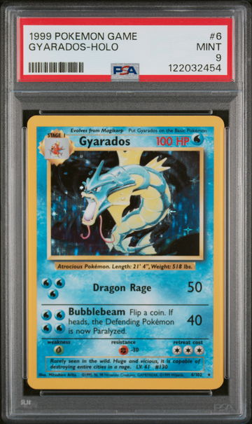 1999 Pokemon Base Set Holo Gyarados #6 PSA 9