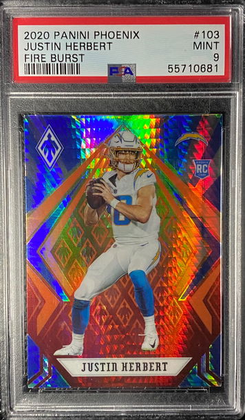 Justin Herbert 2020 Phoenix Fire Burst PSA 9 RC