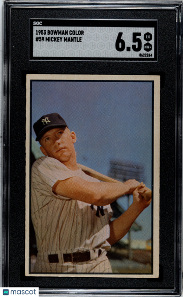 1953 Bowman Color Mickey Mantle #59 SGC 6.5 EXMT+