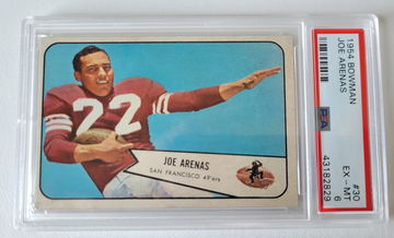 1954 Bowman #30 Joe Arenas Rookie Card RC PSA 7 EX-MT San Francisco 49ers