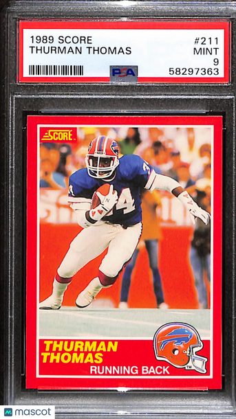 1989 Score Thurman Thomas #211 PSA 9