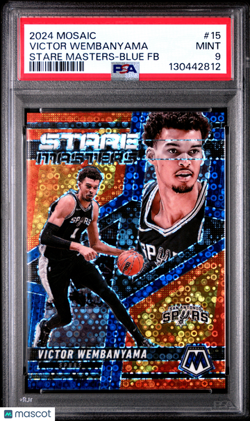 2024 Panini Mosaic Stare Masters Victor Wembanyama #15 Blue FB PSA 9