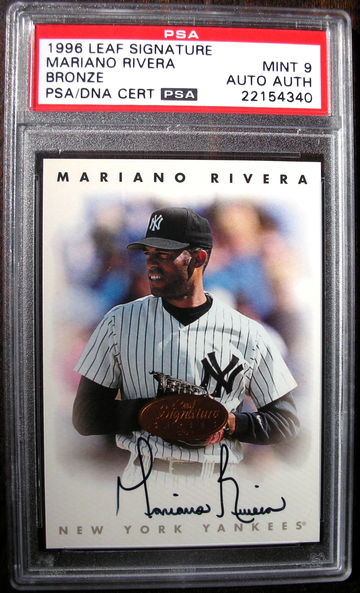 Mariano Rivera 1996 Leaf Signature Bronze PSA 9 with PSA/DNA Auto