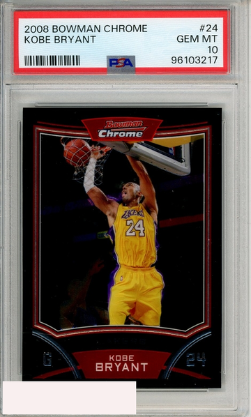 2008 BOWMAN CHROME KOBE BRYANT #24 PSA 10 GEM MT
