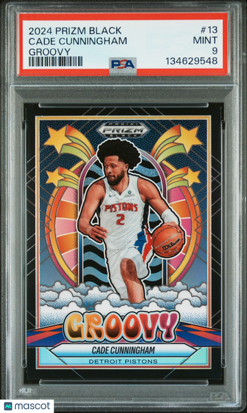 2024 Panini Prizm Black Groovy Cade Cunningham #13 PSA 9