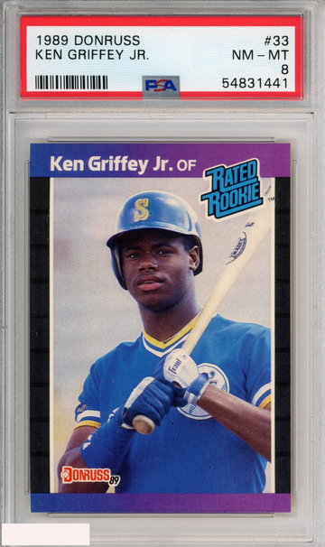 1989 DONRUSS KEN GRIFFEY JR #33 SEATTLE MARINERS ROOKIE RC HOF PSA 8 NM-MT