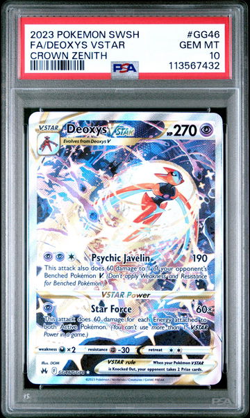 2023 Pokemon Sword and Shield Crown Zenith Deoxys Vstar #GG46 PSA 10