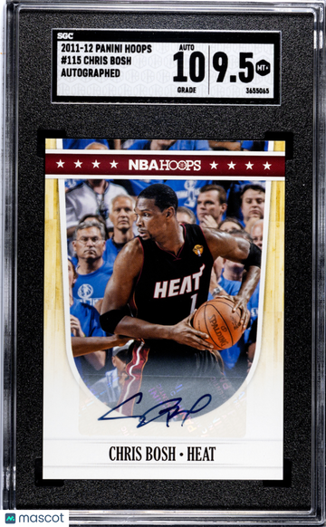 2011 Panini Hoops Chris Bosh #115 Autograph SGC 9.5 Auto 10