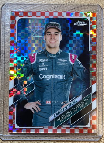 2021 Topps Chrome F1 Portrait Checker Flag Red Lance Stroll /5