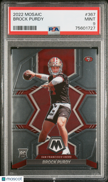 2022 Panini Mosaic Brock Purdy #367 Rookie PSA 9